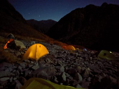 夜のテント場