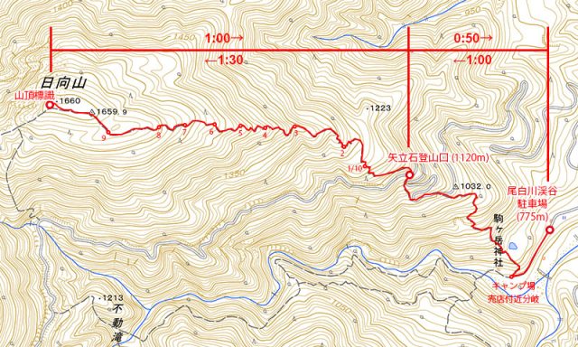 尾白川渓谷～日向山ハイキングコース