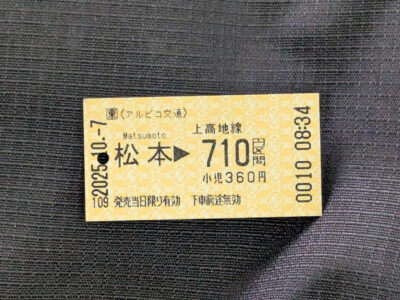 アルピコ交通上高地線の切符